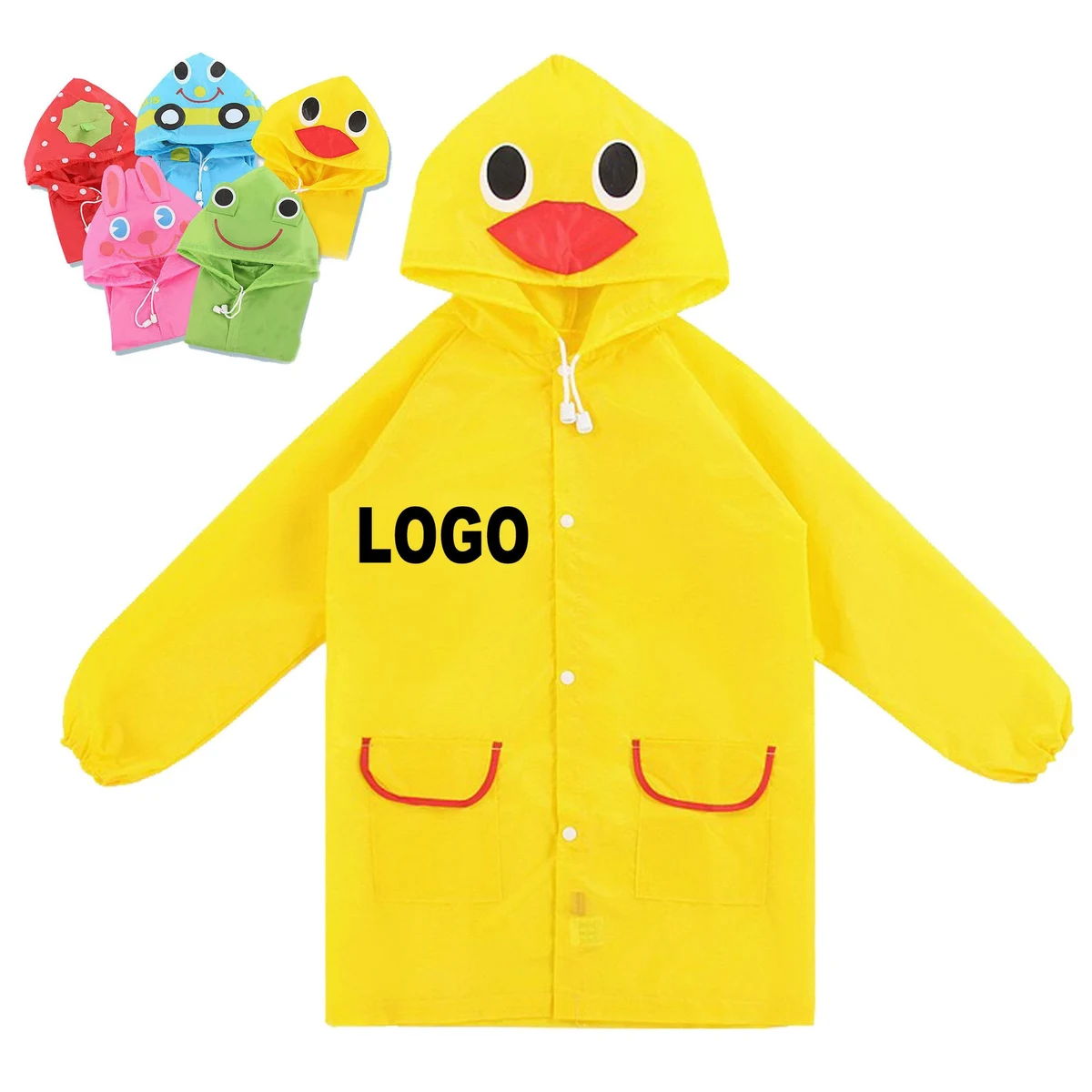 Bright Color Hooded Raincoat 1