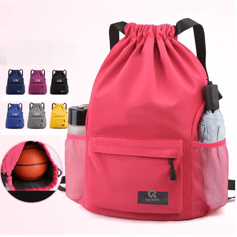 Drawstring Sports Waterproof Backpack All-Over Printing