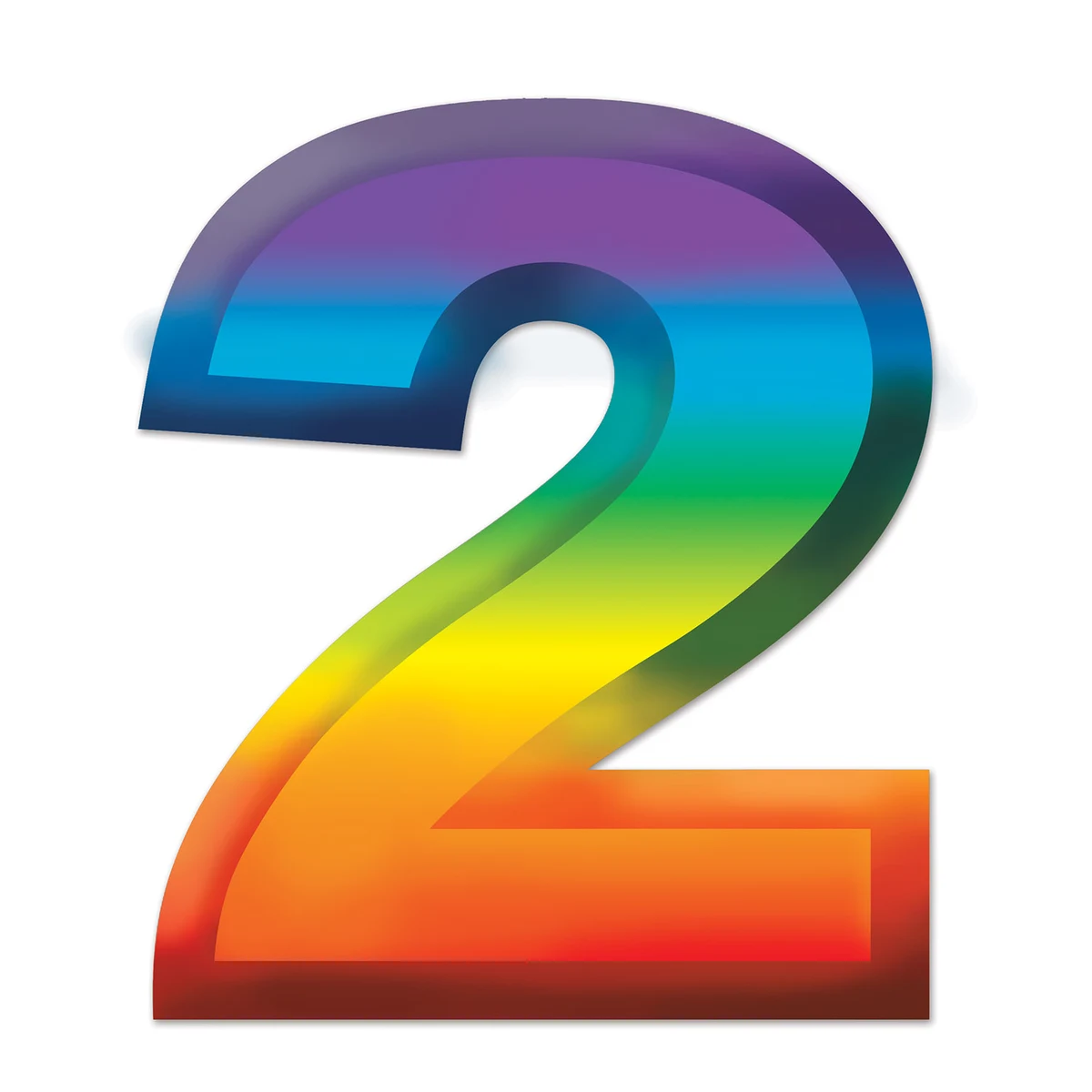 Multi Color Plastic 3-D Number 1