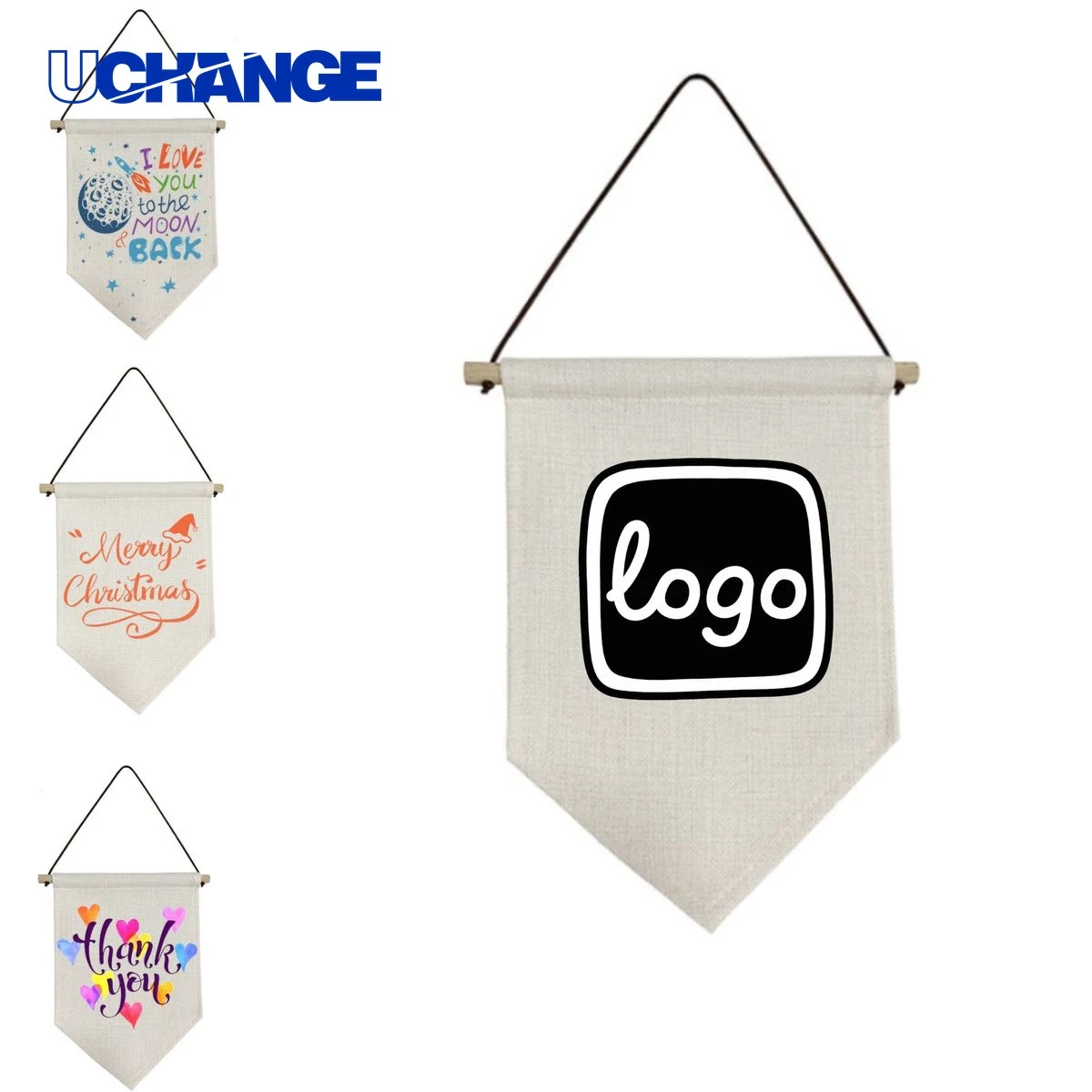 Triangle Flag Banner with Wooden Stick 1