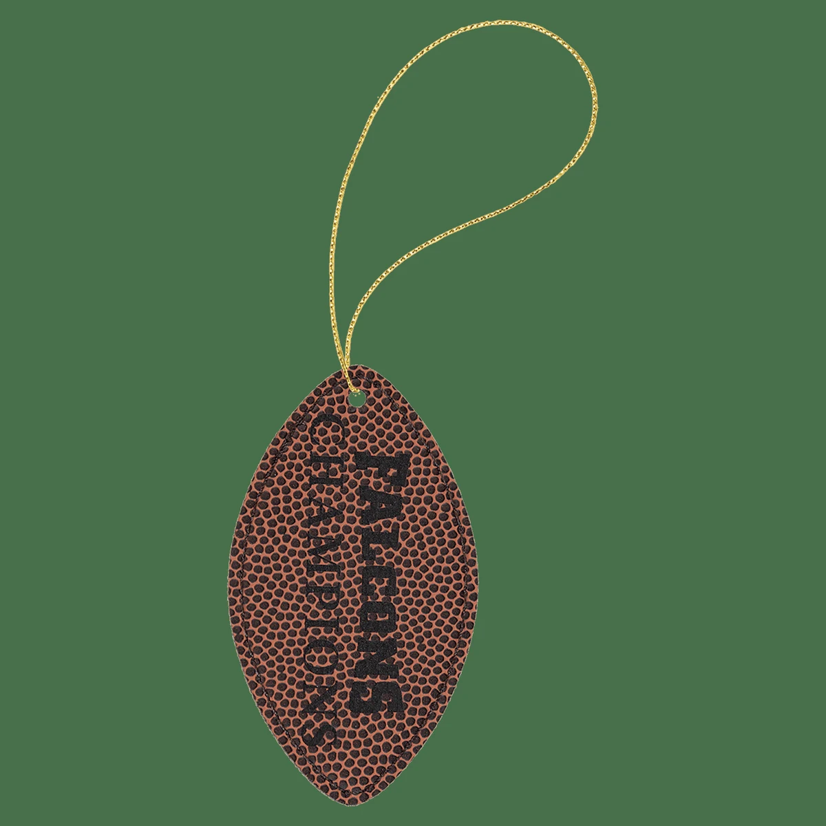 Football Leatherette Ornament with Gold String 1