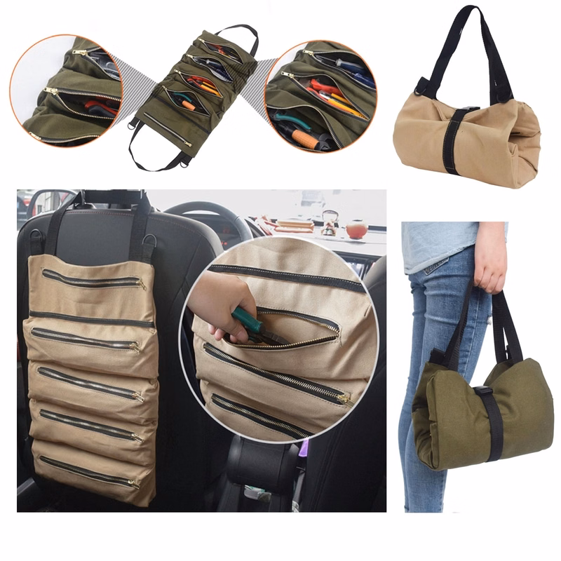 Canvas Durable Multifunction Convenience Roll up Toolkit Bag