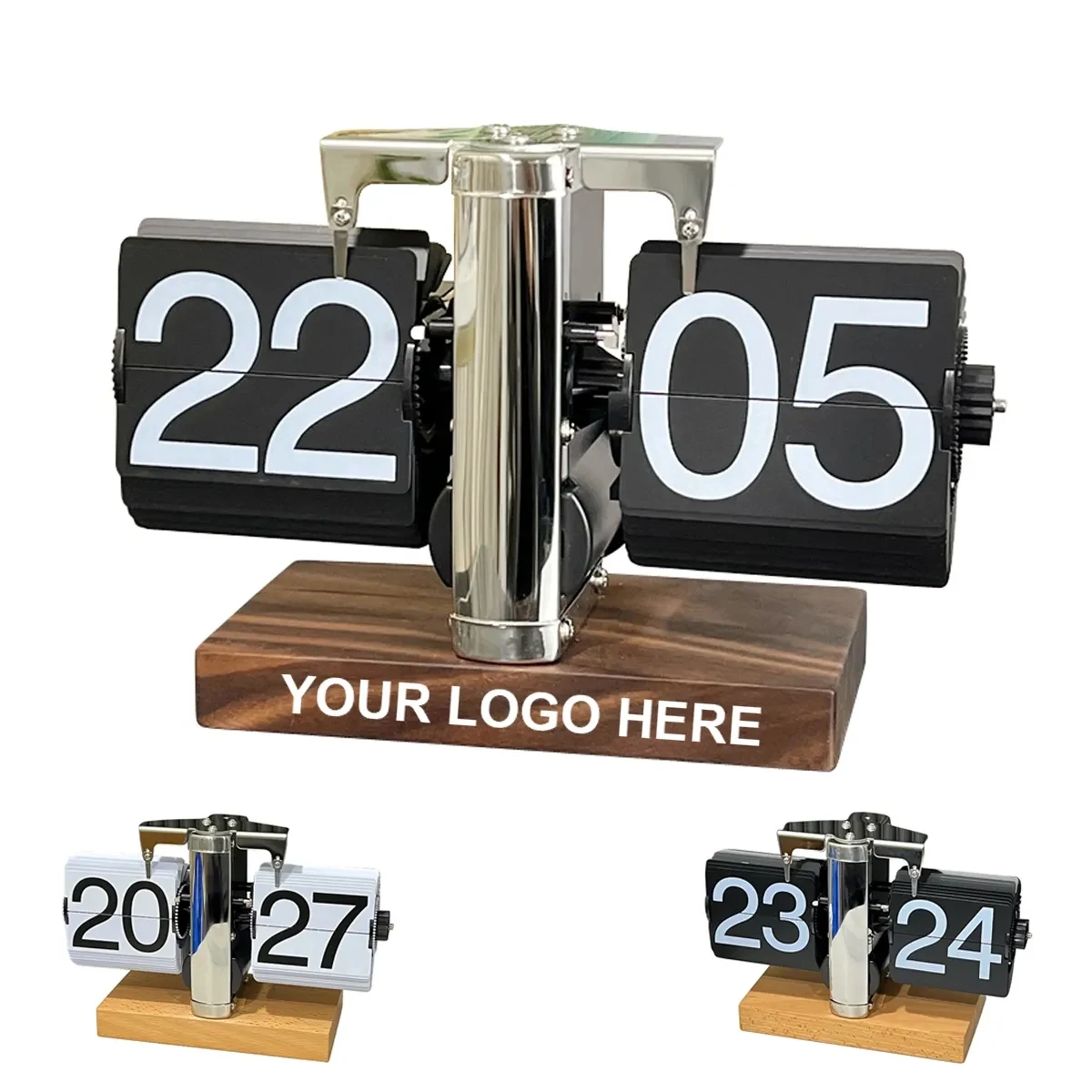 Stainless Steel Digital Flip Desk Clock 1