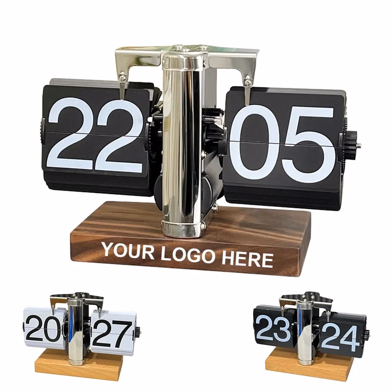 Stainless Steel Digital Flip Desk Clock