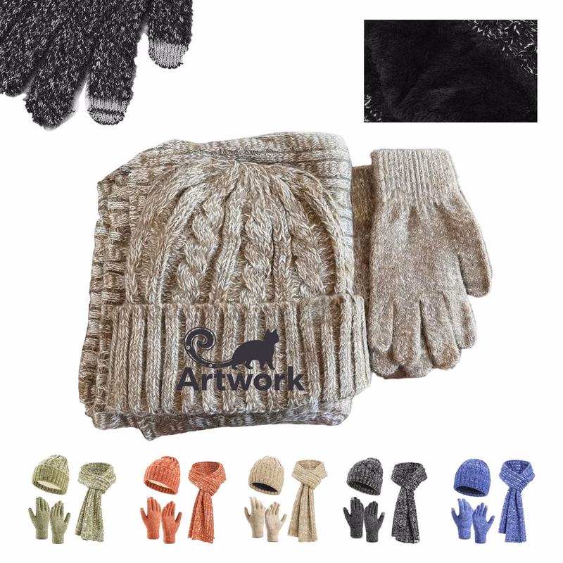 Scarf, Hat, Gloves Three Piece Set