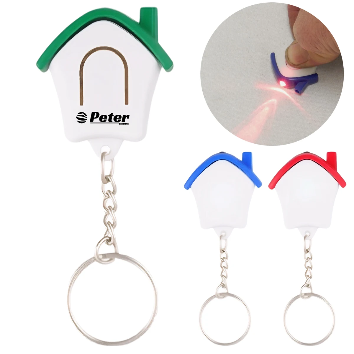 Plastic House Shape LED Light Keychain 1