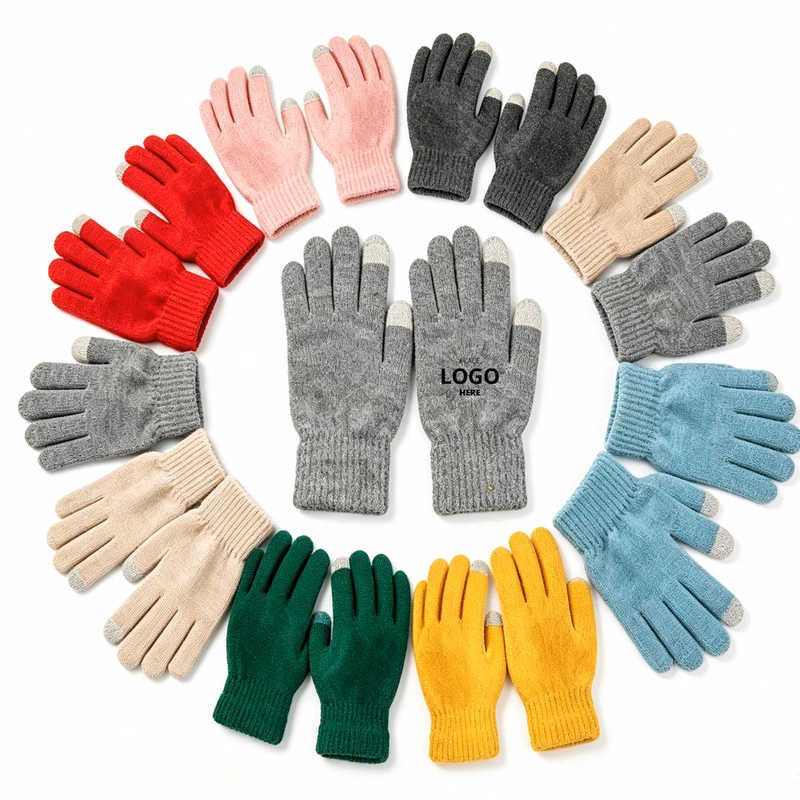 Custom Logo Touchscreen Knitted Gloves