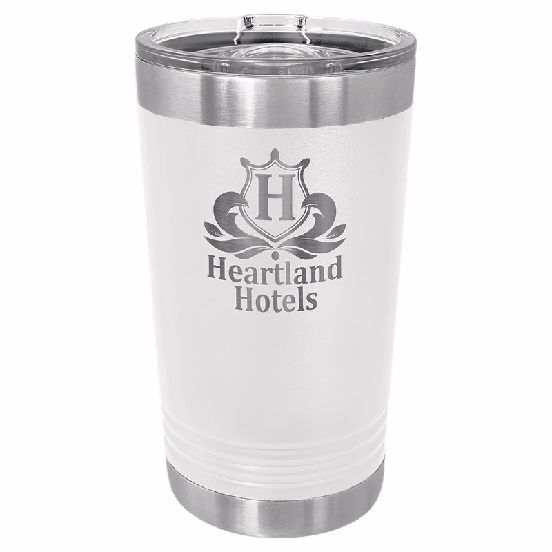 Polar Camel White 16 oz. Pint with Slider Lid