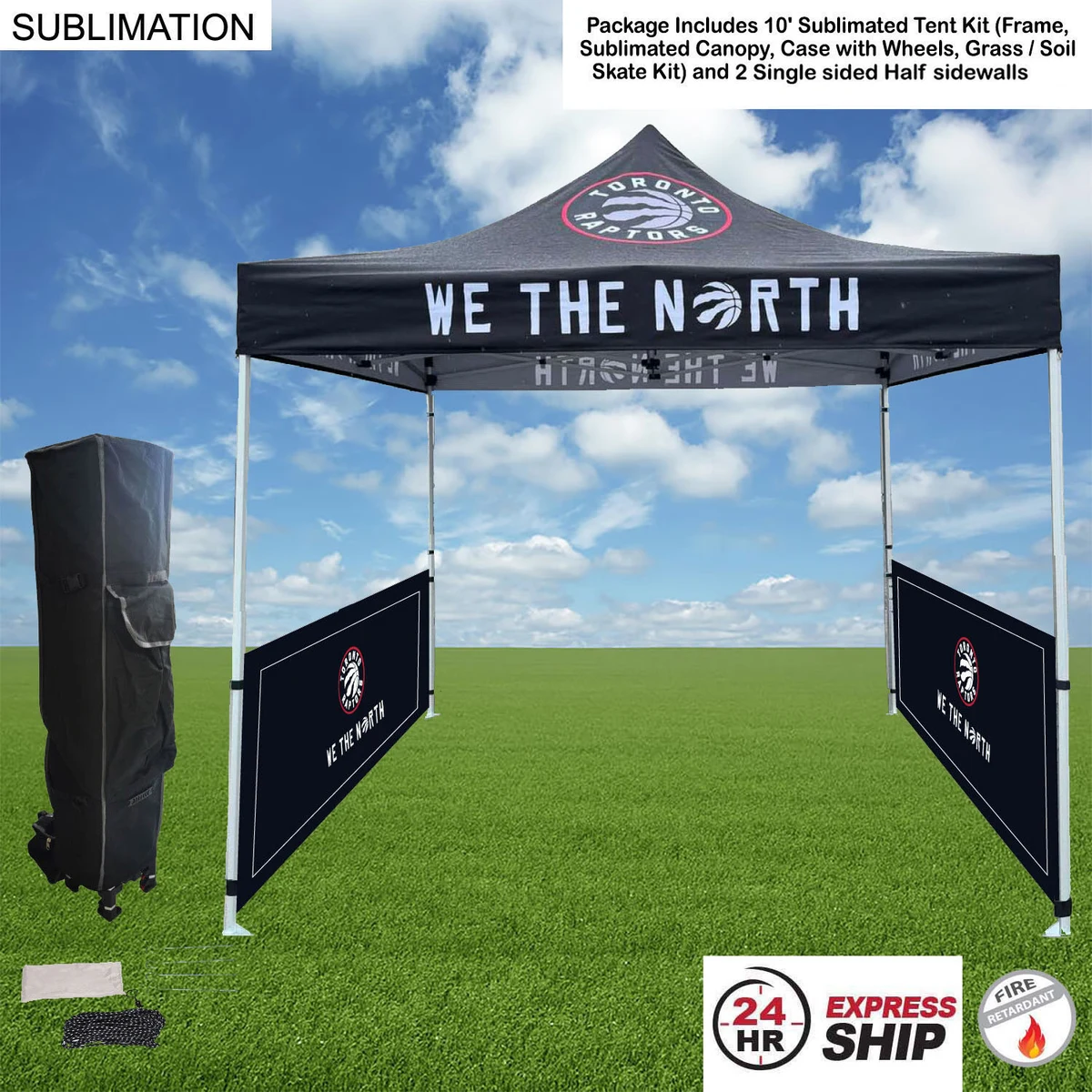 24Hr Express Ship - Tent Sidewalls Package,10' Sublimated Tent Kit and 2 Half single sided sidewalls 1