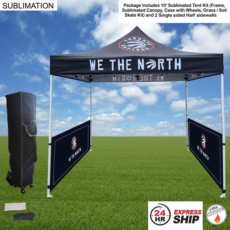 24Hr Express Ship - Tent Sidewalls Package,10' Sublimated Tent Kit and 2 Half single sided sidewalls