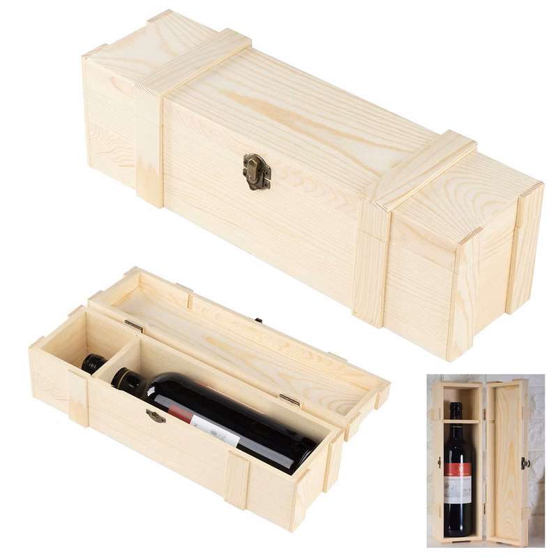 13.82 x 3.98 x 3.94 Inches Single Wooden Wine Box