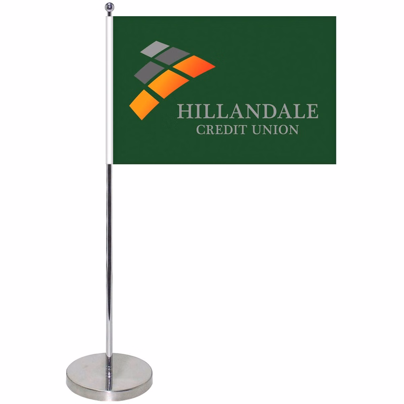 10.6-19.3" Metal Telescopic Flagpole with One Double Sided Flag