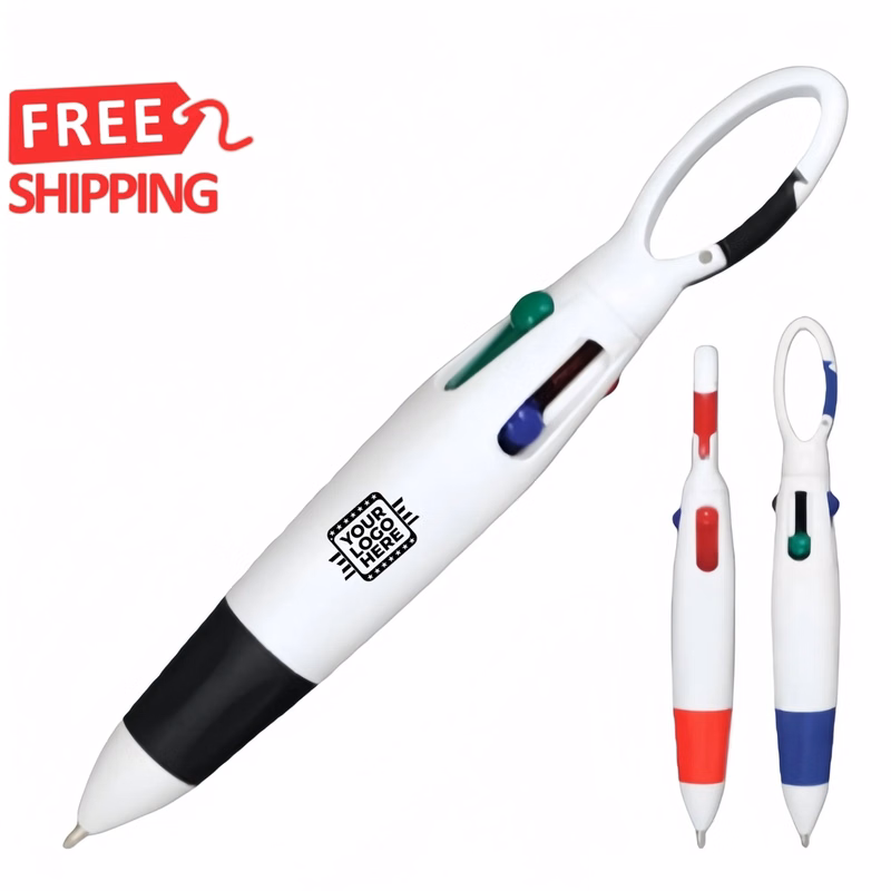 Quad Clip Four Color Ballpoint Pen