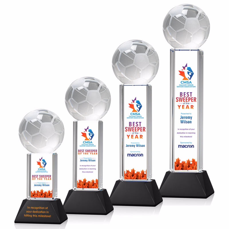 Soccer Ball VividPrint™ Award on Stowe - Black