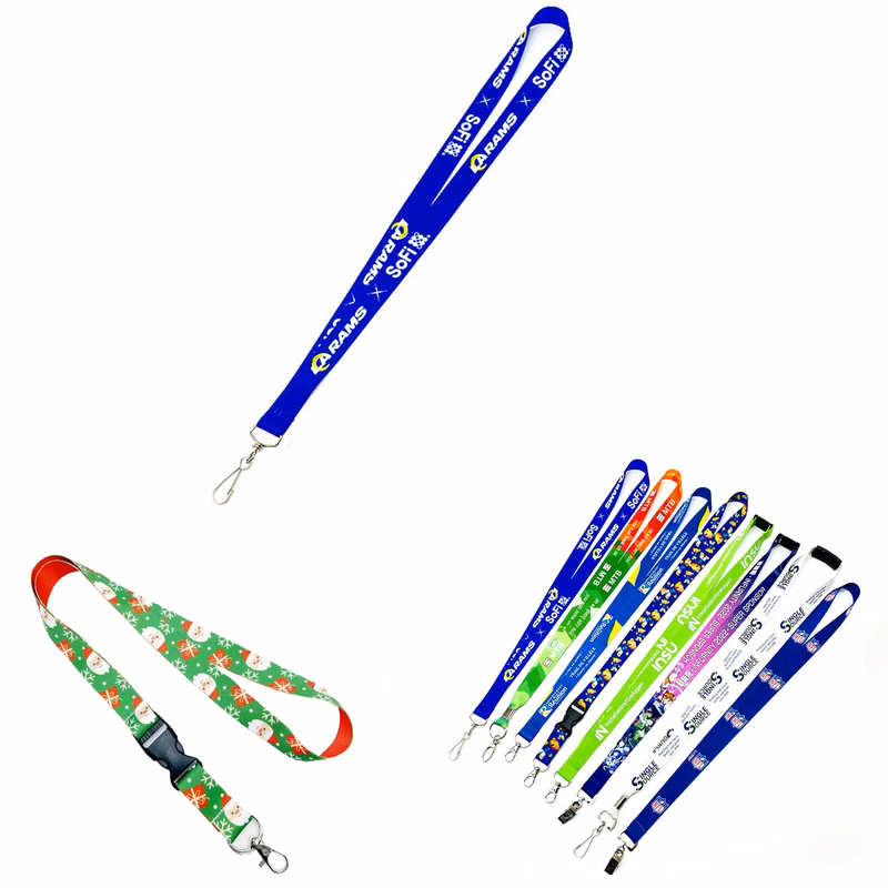 Hot Sales Polyester Dye Sublimation Lanyards With J-hook Clip