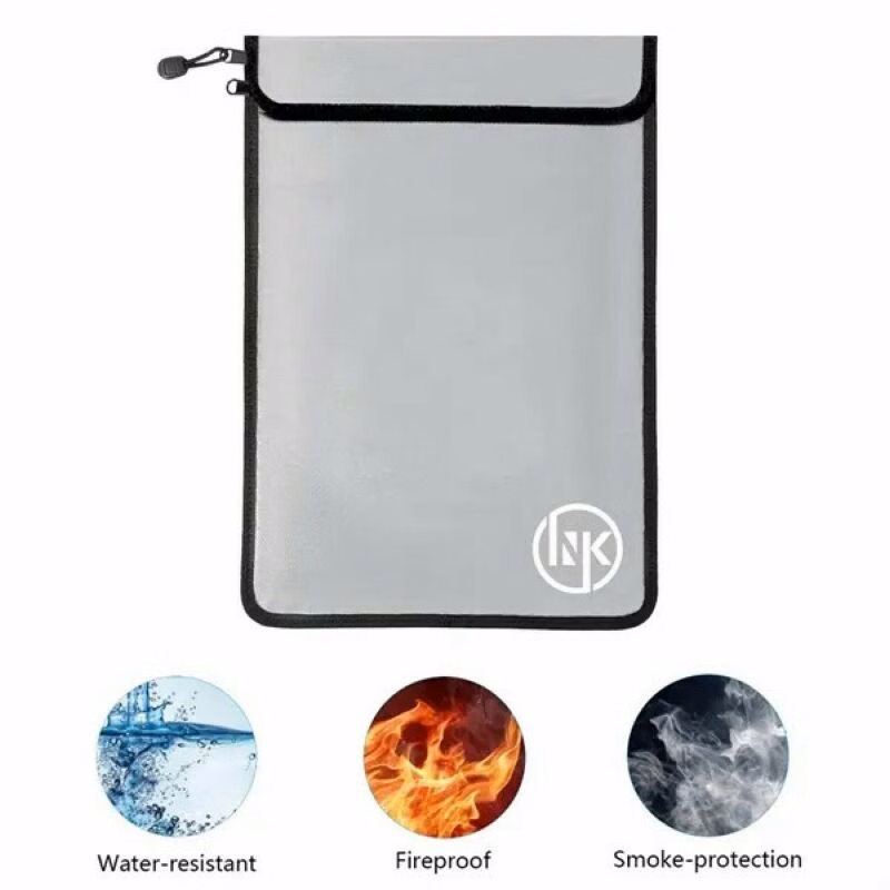 Waterproof Fireproof Zipper Document Pouch
