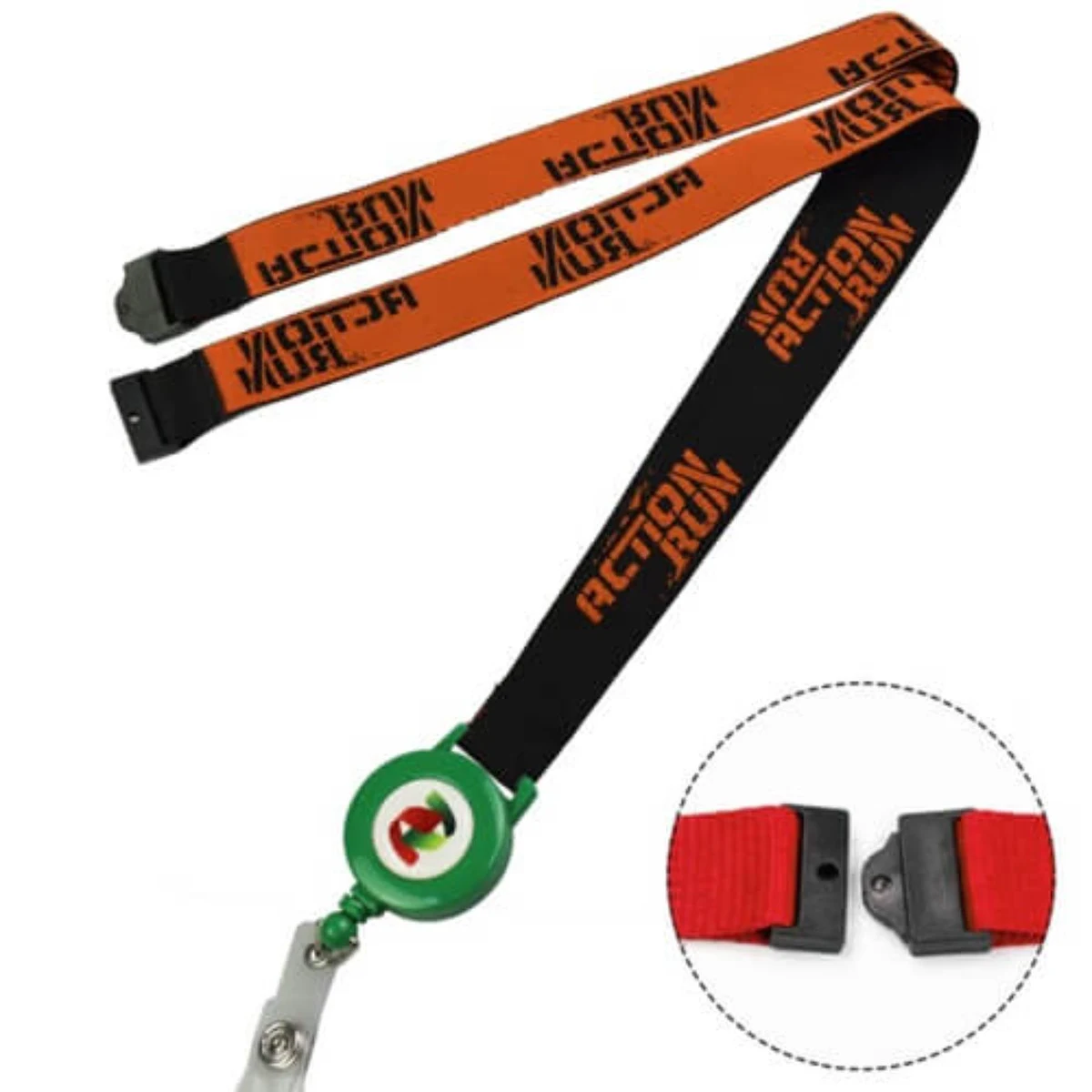 Woven Combo Badge Reel Lanyard w/ Safety Breakaway 1