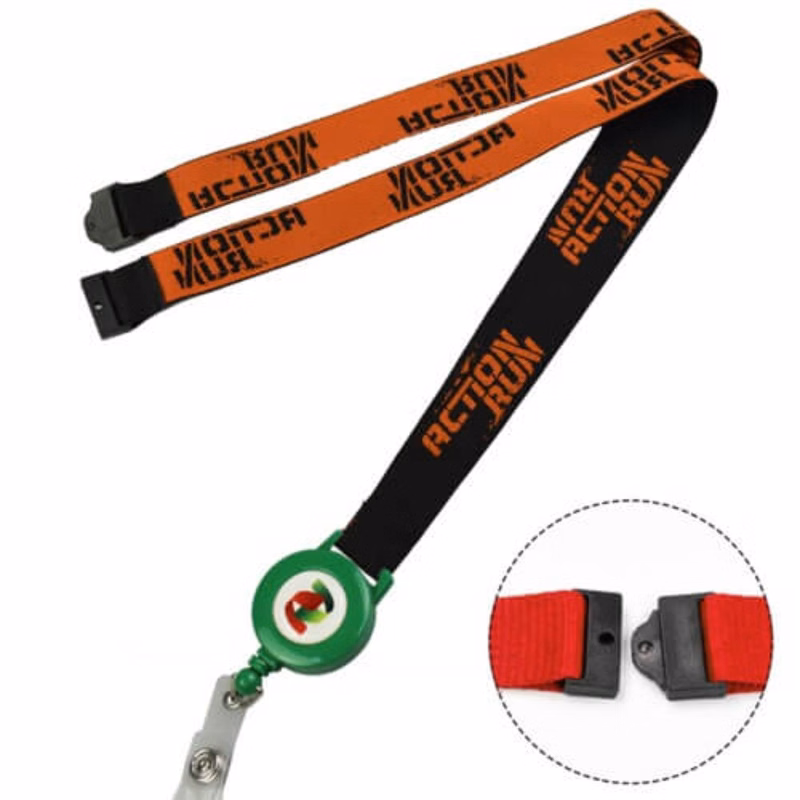 Woven Combo Badge Reel Lanyard w/ Safety Breakaway
