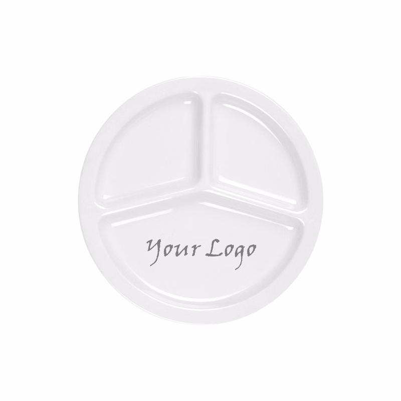 Reusable Plastic Plate With 3 Compartments