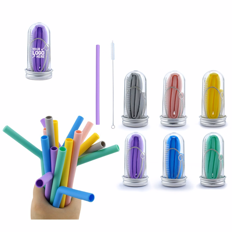 Foldable Silicone Straw With Tube Case