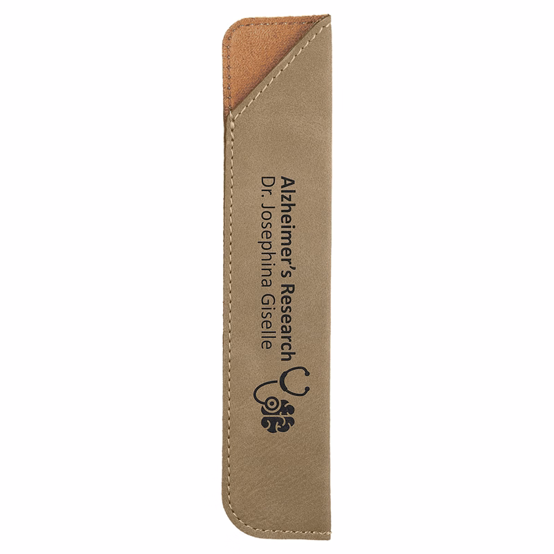 6 1/4" Light Brown Leatherette Pen Sleeve