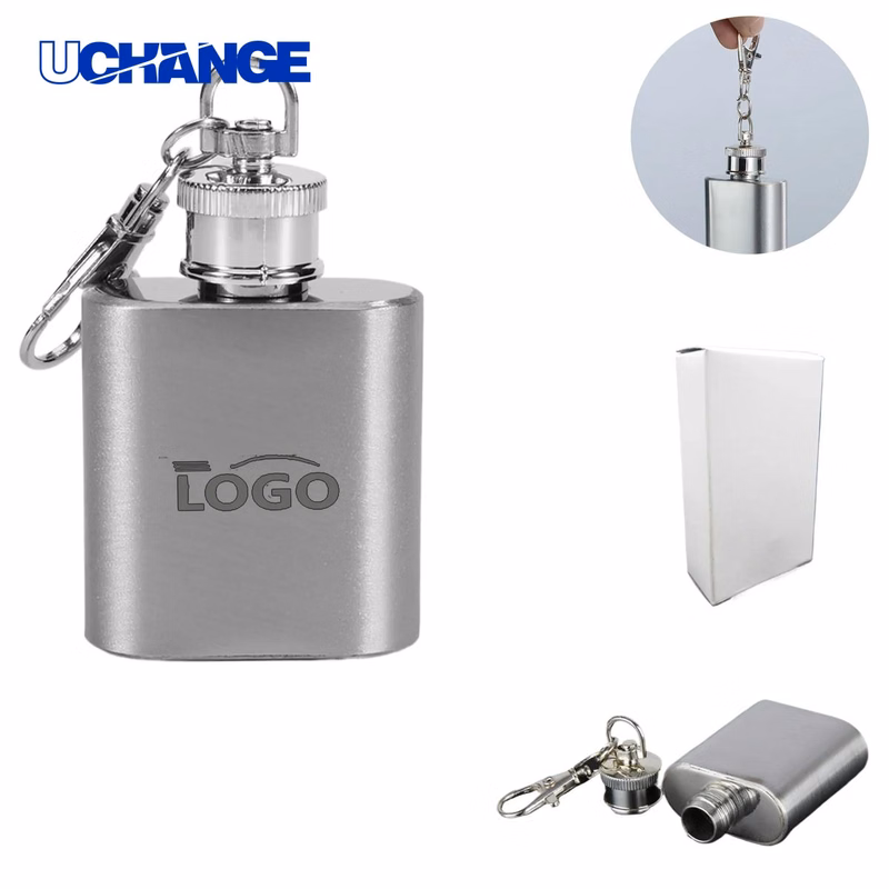 Stainless Steel Portable Flask Keychain