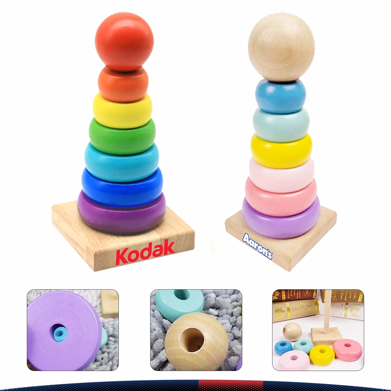 Wooden Rainbow Stacking Tower