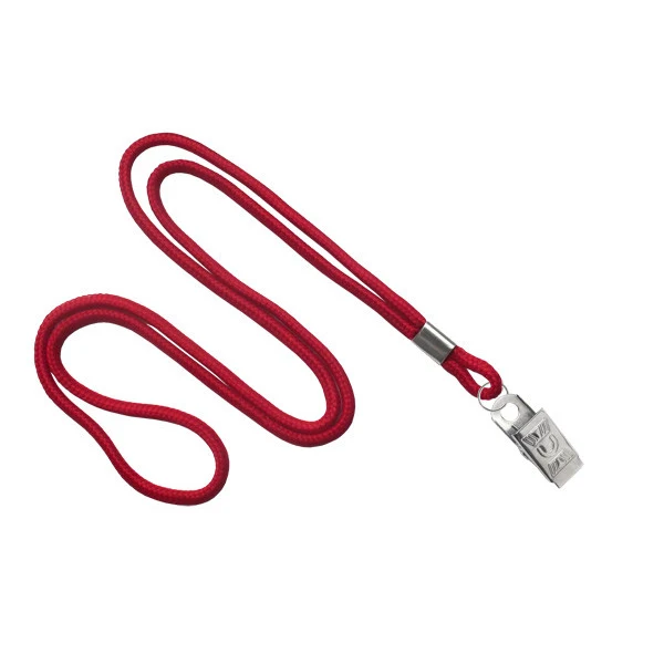 1/8" Blank Lanyard w/Bulldog Clip (Red) 1