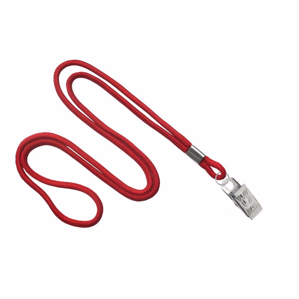 1/8" Blank Lanyard w/Bulldog Clip (Red)