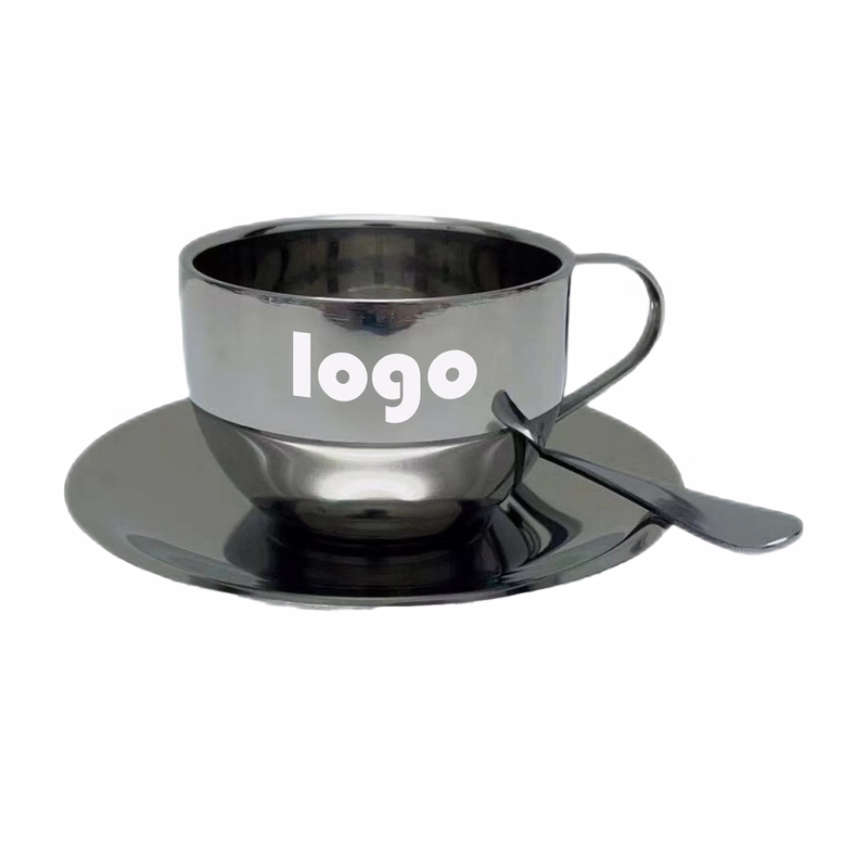 Double Stainless Steel Coffee Cup Three-Piece Set