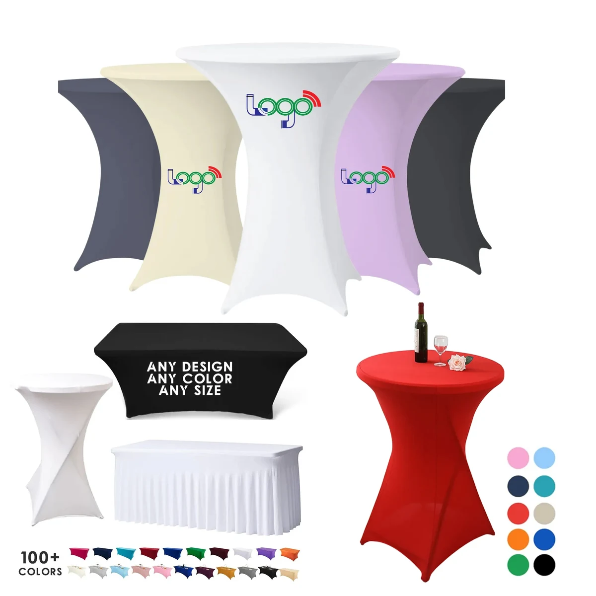 MOQ 1PCS Cocktail Tablecover Dyesublimation Round Tablecloth 1