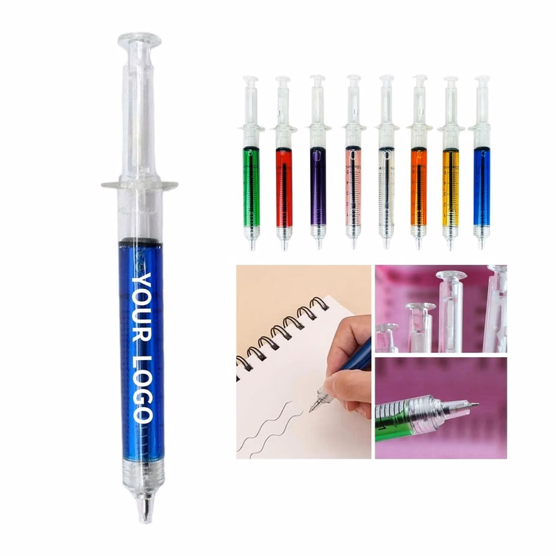Syringe Ballpoint Pen 5.71" x 0.4" with Custom Logo Imprint