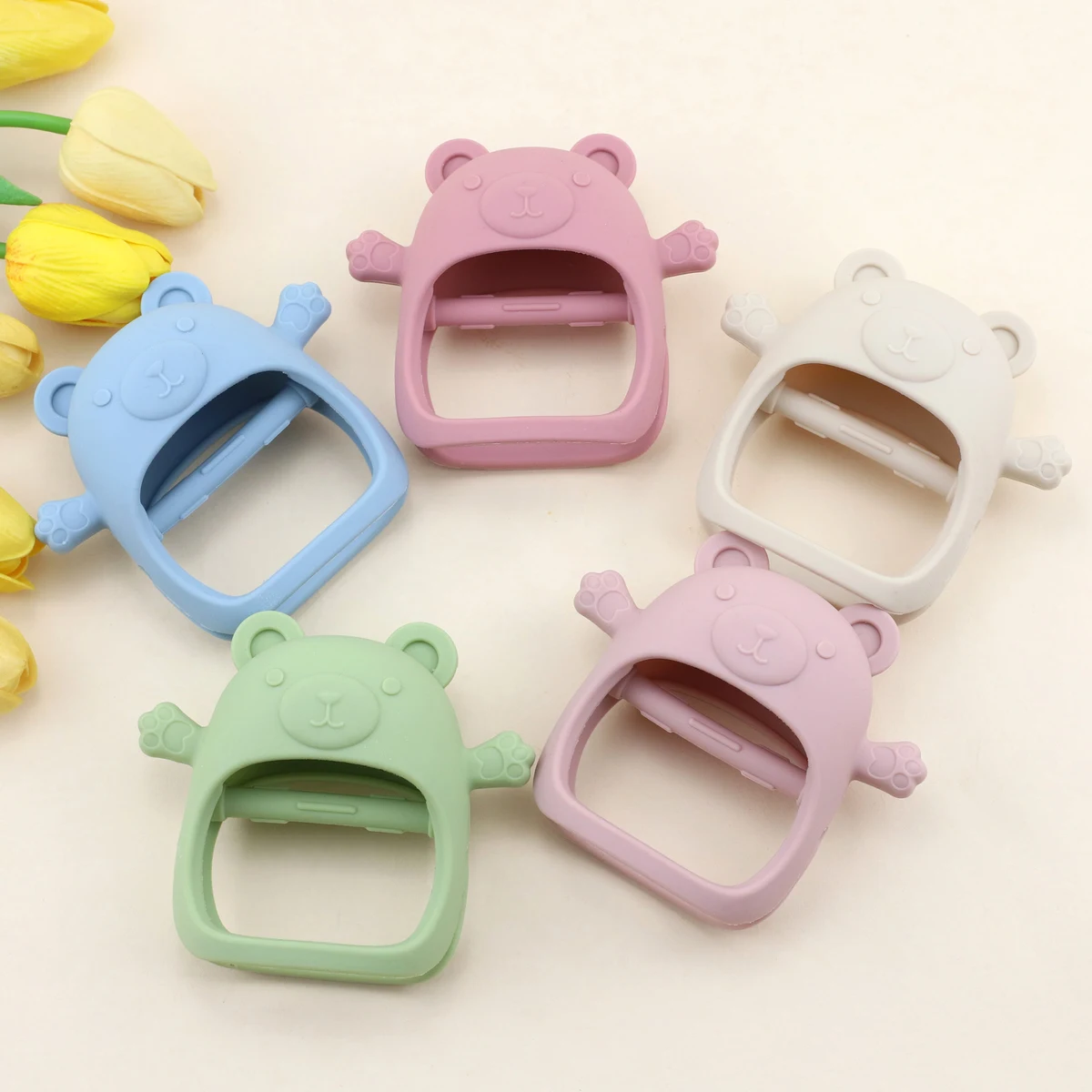 Anti-Drop Silicone Baby Mitten Teether Toy 1