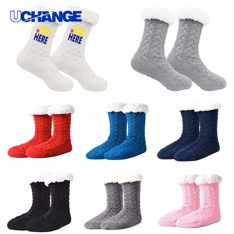 Fleece-Lined Non-Slip Slipper Socks