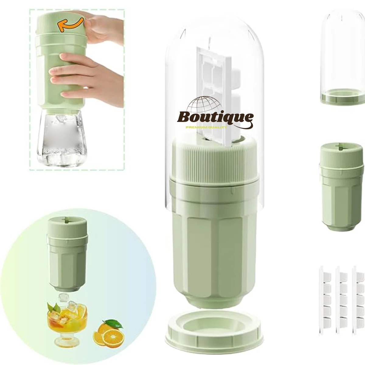 Portable Ice Cube Maker With Twist Release Storage 1