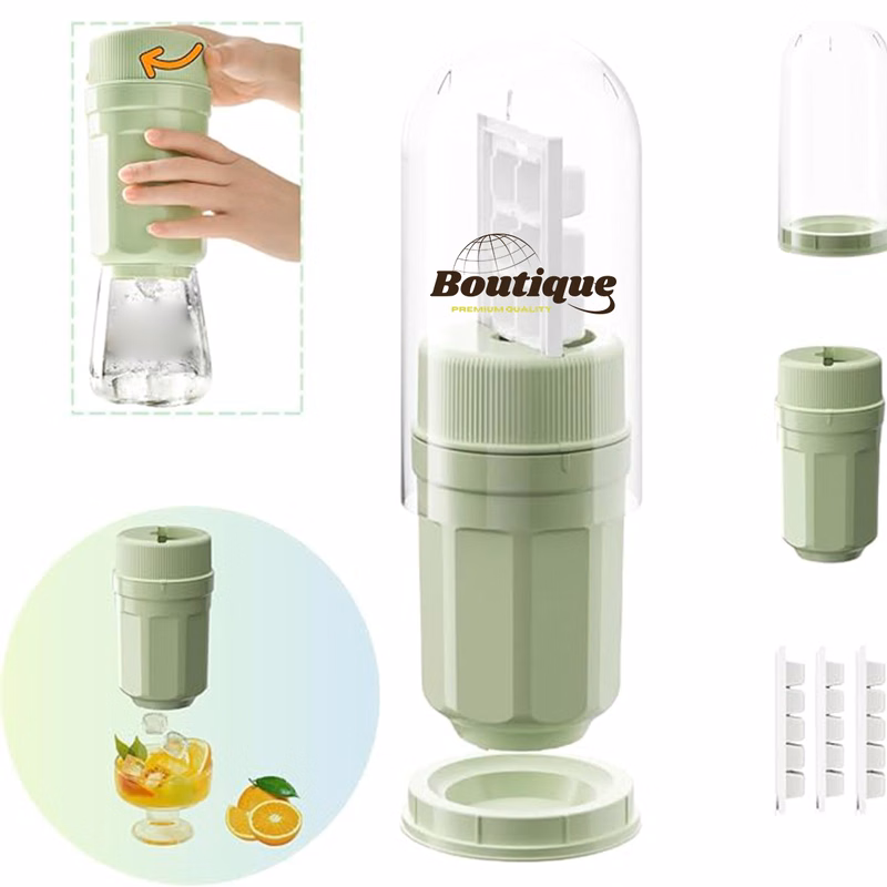 Portable Ice Cube Maker With Twist Release Storage