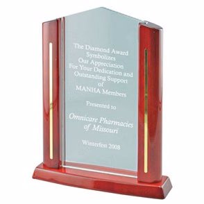 Rosewood Cathedral Rectangle Acrylic Award