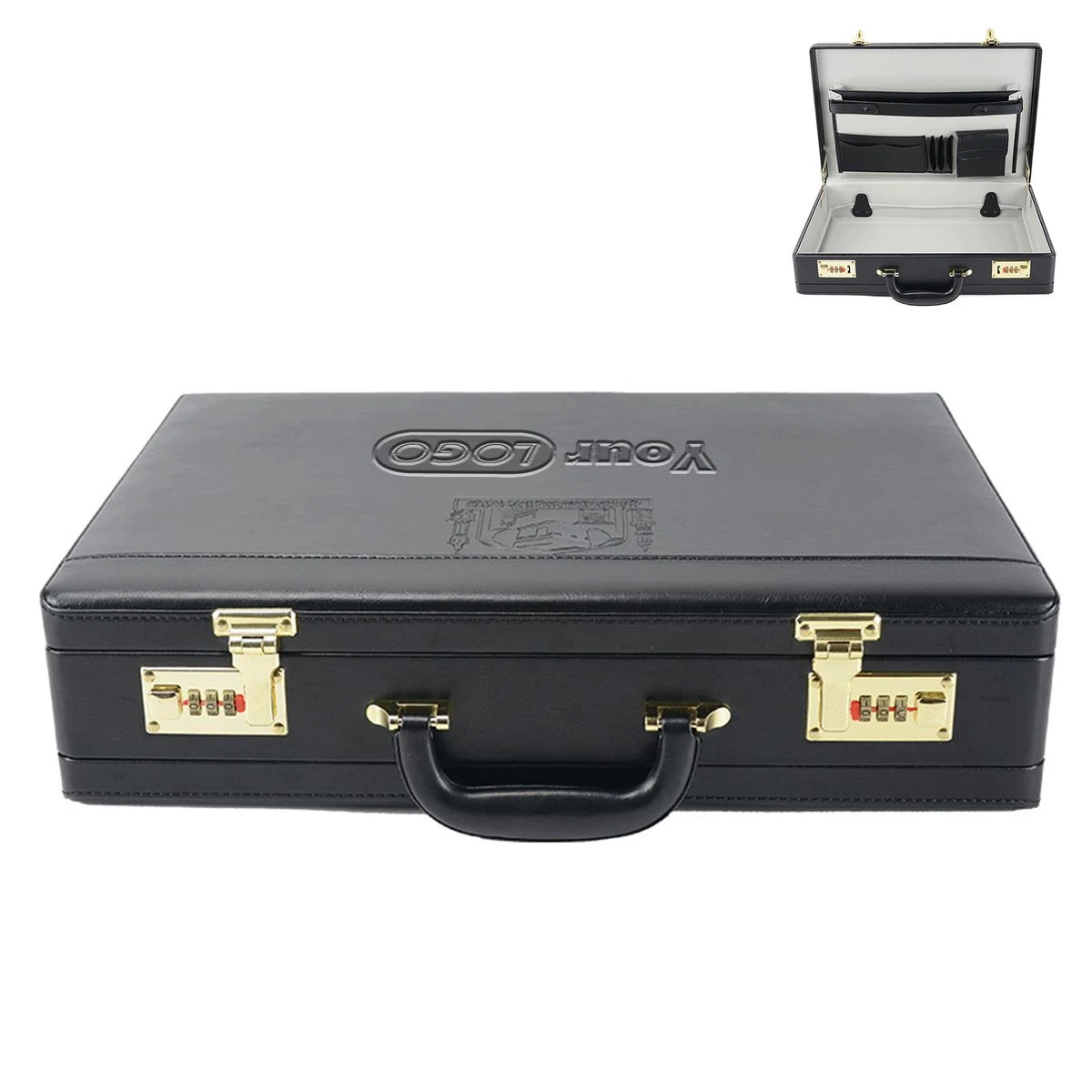 Mens Attache Briefcase Dual Combination Locks 1