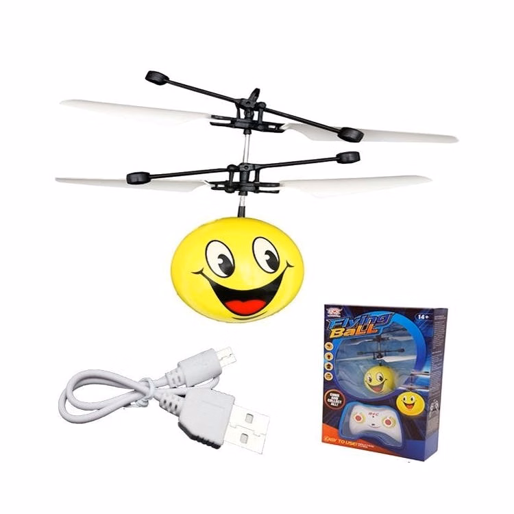 Helicopter Toys - Smiley Face Emoji Remote & Charger