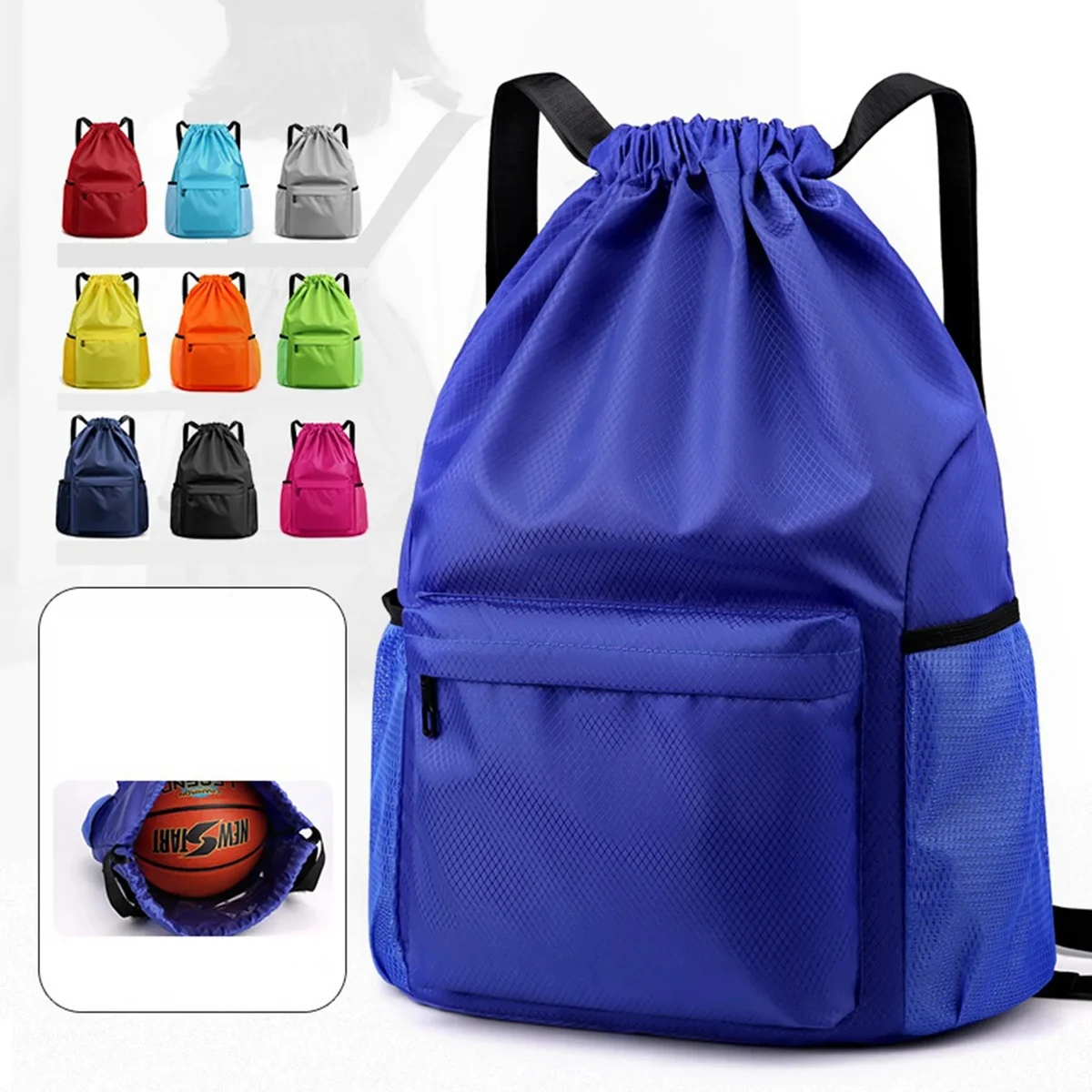 Dry Wet Drawstring Backpack with Zipper Pocket 1