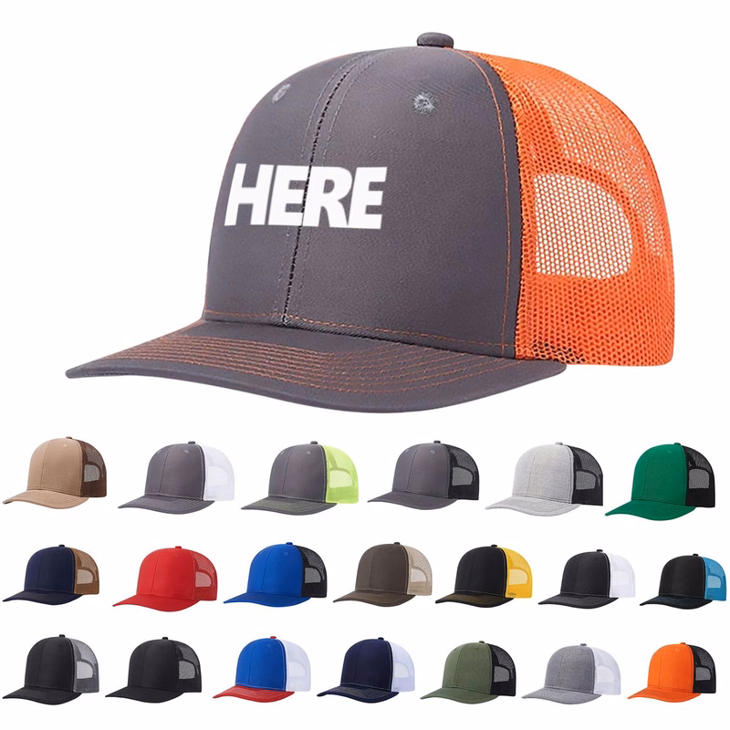 Curved Brim Mesh Six-Panel Trucker Cap