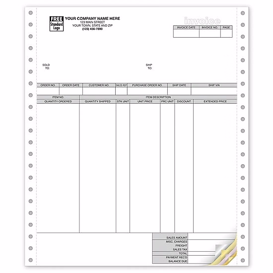 Invoices, Classic Continuous