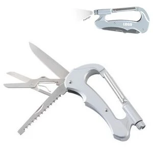 Carabiner Multi-Tool with Knife Scissors and Flashlight 1