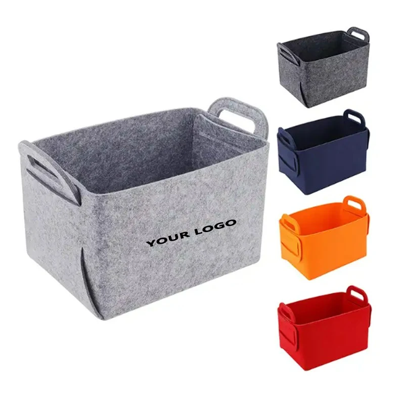 Folding Basket Organizer with Carry Handles 1