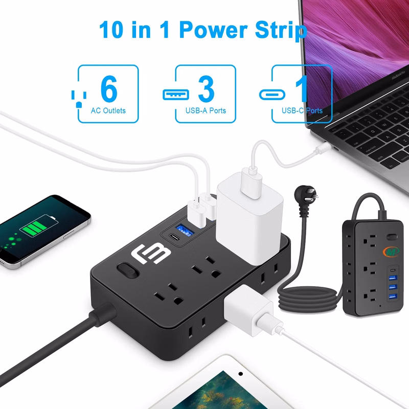 10 in 1 Power Strip Outlet Extender