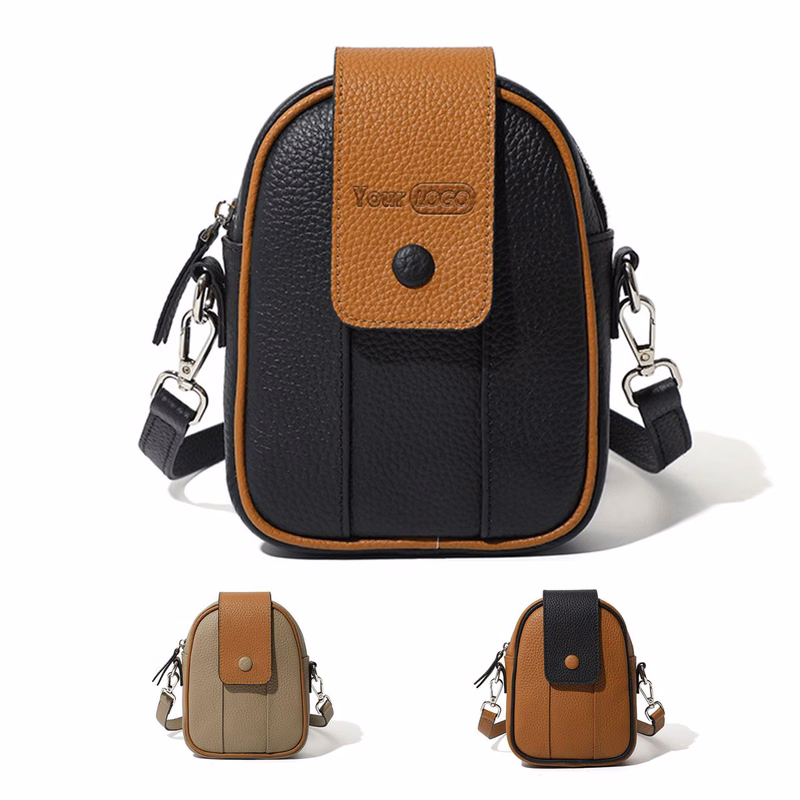 Genuine Leather Multifunctional cross-body phone bag