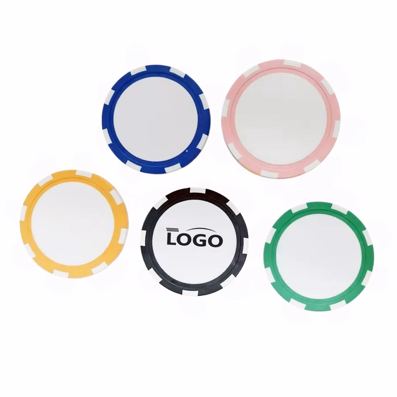 Striped Poker Chip Golf Ball Marker
