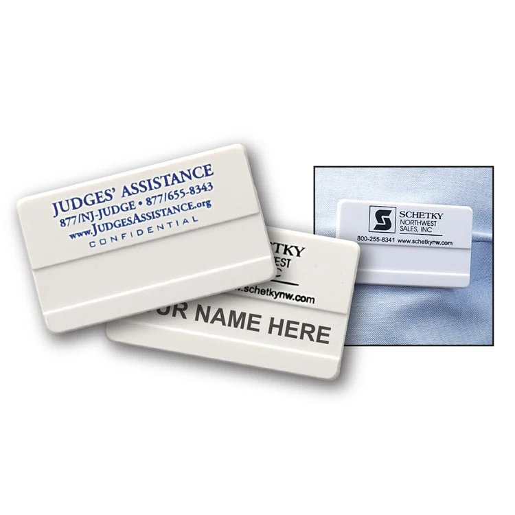 Large Plastic Name Badge with Safety Pin 1