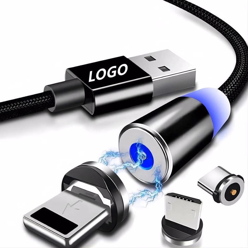 Magnetic 3-In-1 Travel Data Cable MOQ 100PCS