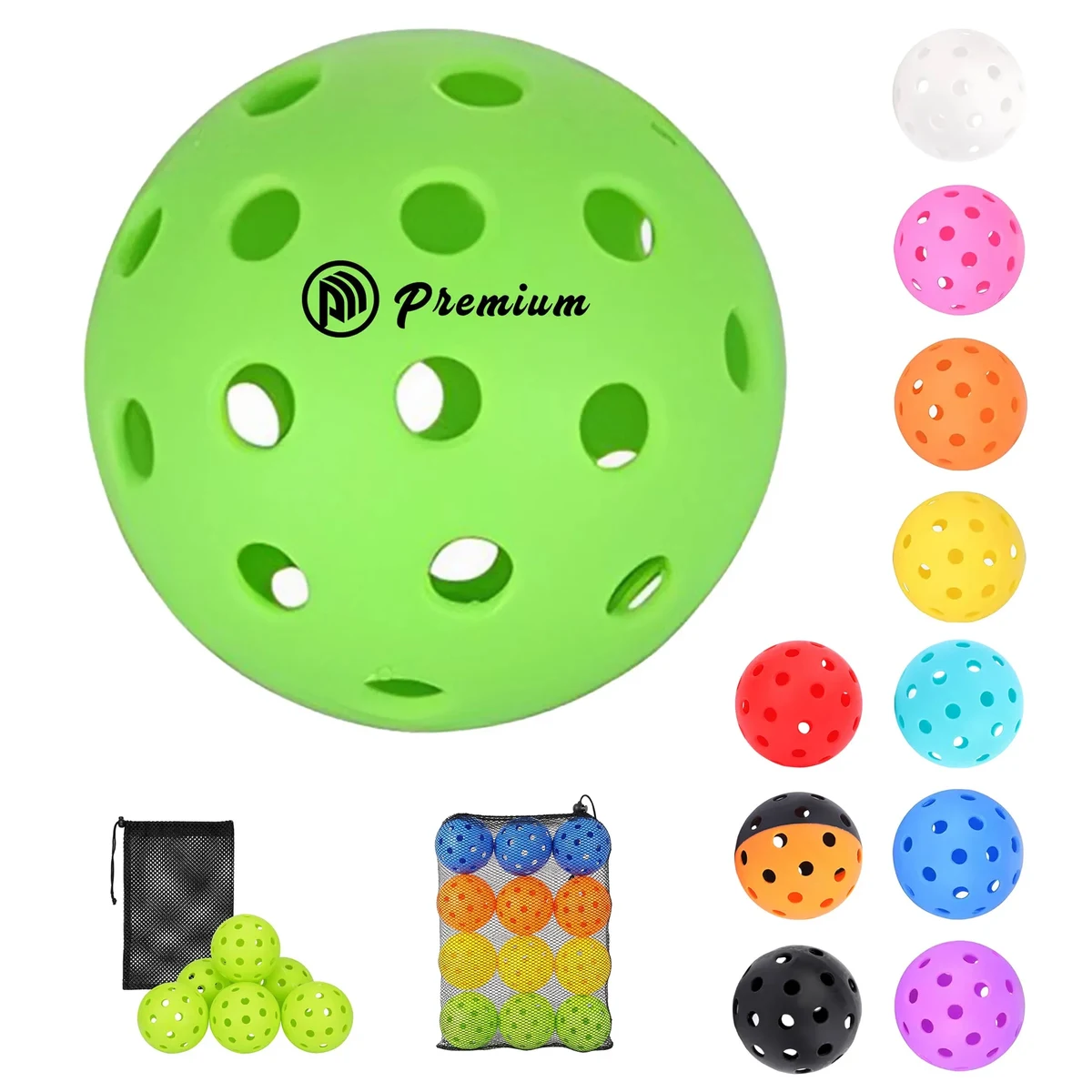 6 Pack of Premium 40-Holes Outdoor Pickleball 1